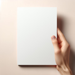 Obraz premium Mockup of a hand holding a card.