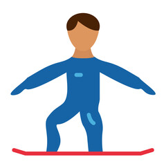 Vector Design Snowboarder Icon Style