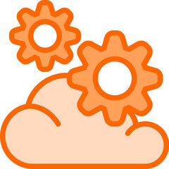 Cloud Computing Dual Tone Icon Design Vector