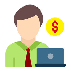 Vector Design Freelancer Male Icon Style