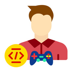 Vector Design Game Developer Male Icon Style