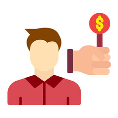 Vector Design Auction Guest Male Icon Style
