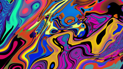 Colorful abstract psychedelic and fluid background for music