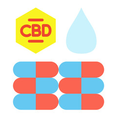 Vector Design Bio Cbd Per Capsule Icon Style