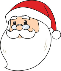 Cartoon santa claus head vector illustration
