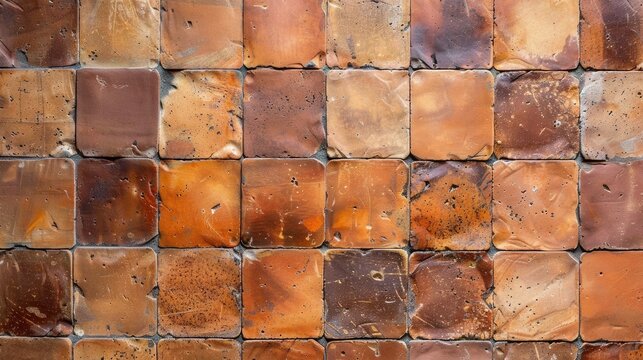 Orange terracotta Tiled Mosaic Background