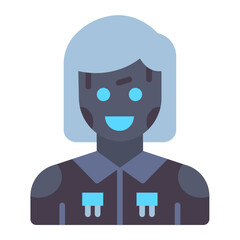 Vector Design Humanoid Robot Icon Style