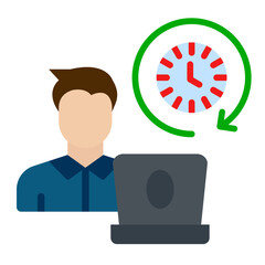 Vector Design Full Time Job Icon Style