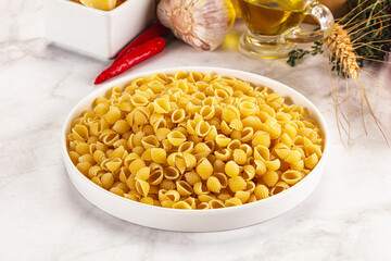 Italian cuisine - dry conchiglie pasta