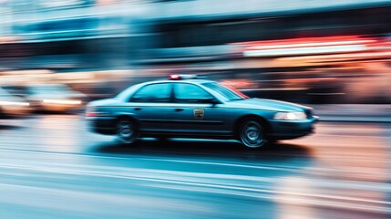 High-speed police chase through urban streets, showcasing the adrenaline and urgency of law enforcement. 