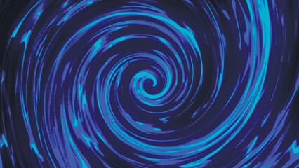 Liquid hypnotic looped aqua vortex. Beautiful colorful whirlpool background. Abstract digital vortex. Magic swirling portal. Glowing spiral. Vector illustration.