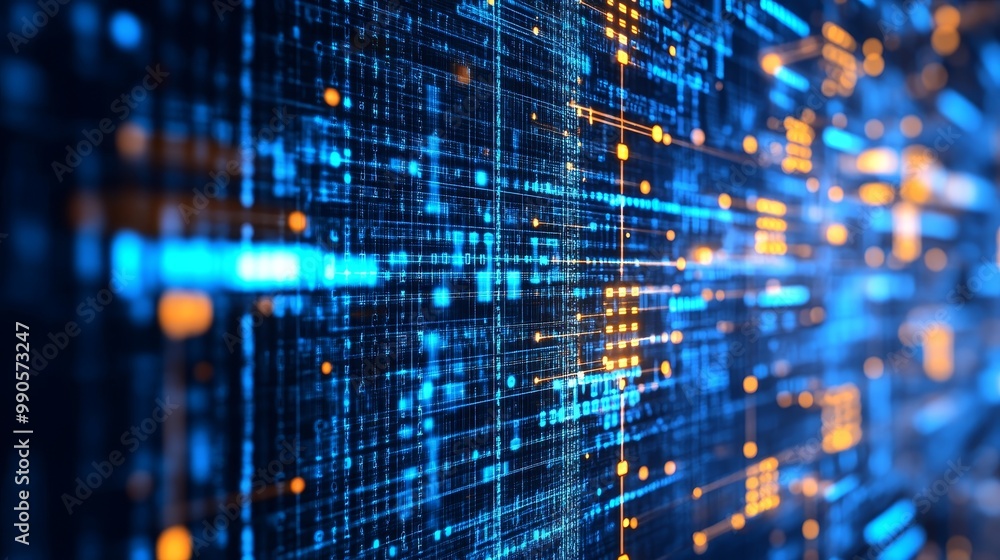 Aufkleber exploring the interconnection of cloud storage, ai, and big data in a digital matrix environment