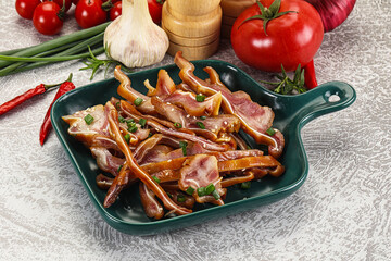 Sliced smoked pork ear snack