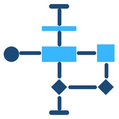 Algorithm Solid Color Icon Design Vector