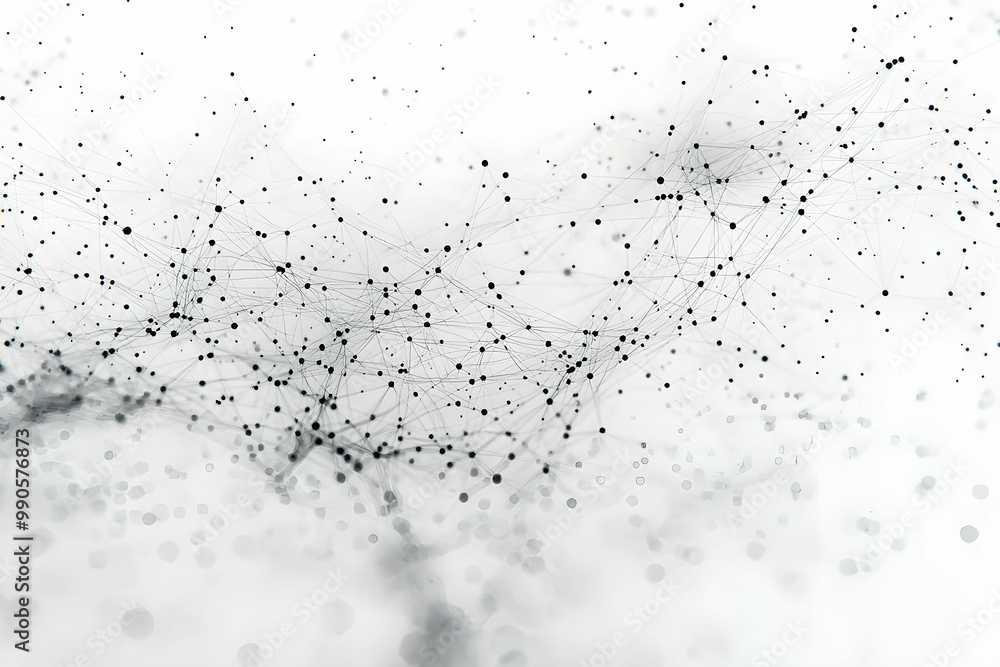 Poster monochrome network design showing connectivity patterns