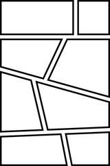 Rectangle Comic Page Halftone Background Line Style