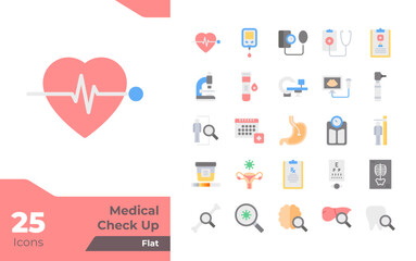 Medical Checkup Flat Icons