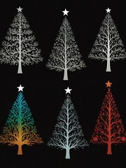 Obraz premium Another versatile Christmas tree silhouette collection.