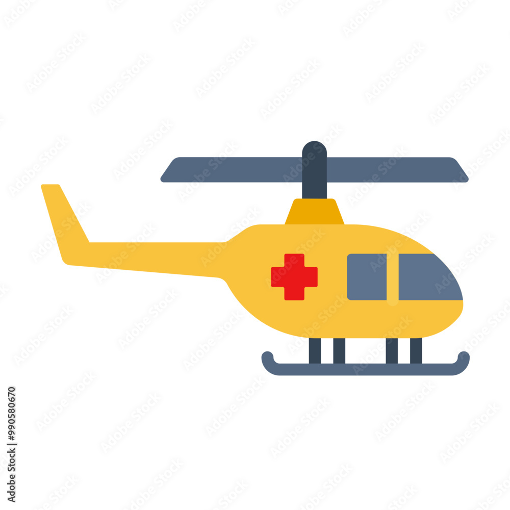 Poster helicopter icon style