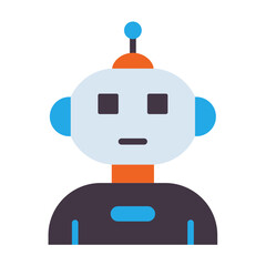 Fototapeta premium Humanoid Robot Icon Style