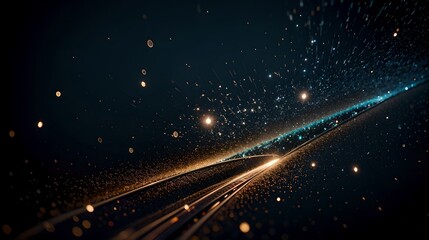 Dark blue and glow particle abstract background