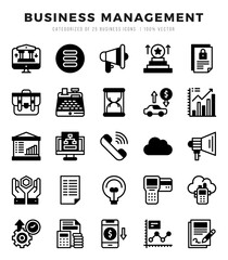 Business Management Icons Pack. Lineal Filled icons set. Lineal Filled icon collection set.