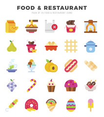 Food and Restaurant icon pack for your website. mobile. presentation. and logo design.