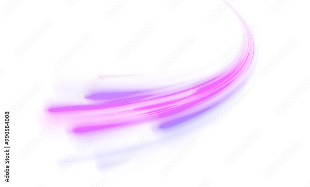 Aufkleber abstract neon rays of light on a transparent background in png format. purple speeds on the expressw