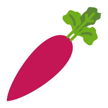 pink radish with green leaves clip art preview