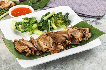 Asian cuisine Baked duck breast