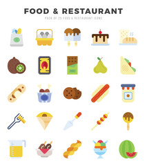 icons set. Food and Restaurant for web. app. vector illustration.