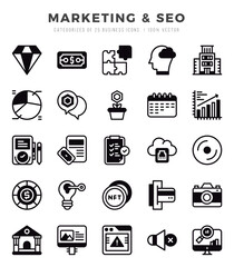 Marketing & SEO icons set. Vector illustration.