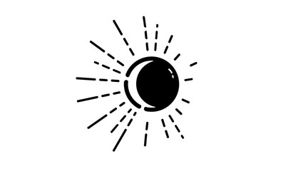 Eclipse Event, black isolated silhouette