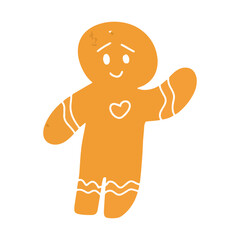 ginger bread on christmas day. Gingerbread cookies. Christmas gingerbread cookies. Winter homemade xmas sweets in shape of house and gingerbread man, star and snowflake, santa and heart, bird and rabb