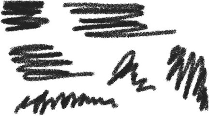 Hand drawn grunge style lines on transparent background. 