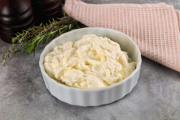 Italian soft young cheese stracciatella