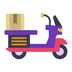 Delivery On Bike Icon Style