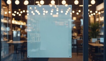 mockup on the door of a cafe or shop window, public place, ai generated, ai