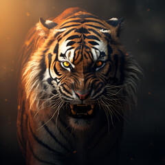 Fototapeta premium tiger in the night