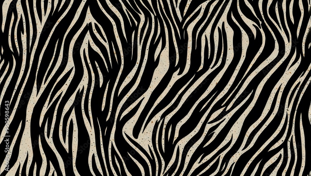 Poster black zebra print pattern vector.