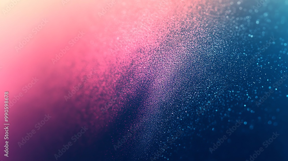Poster abstract pink and blue bokeh background with sparkling lights.
