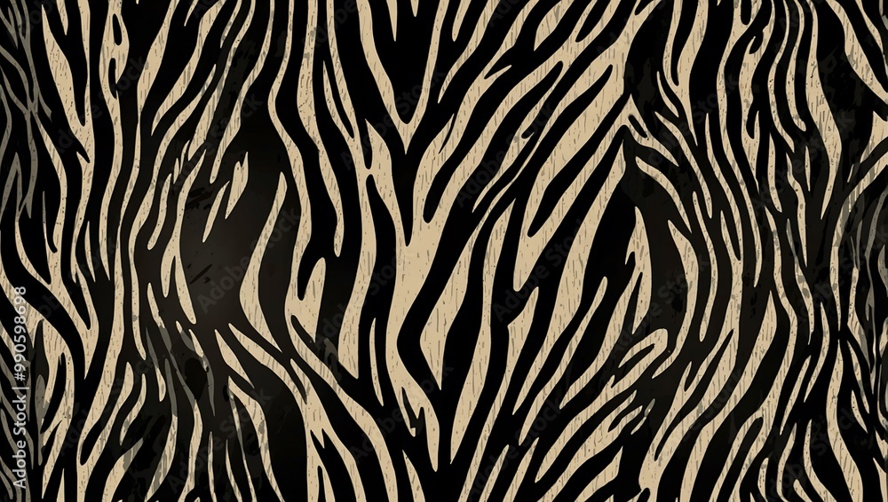 Poster black zebra print pattern vector.