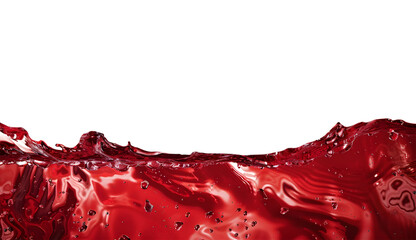 Red water splash. Water flow.