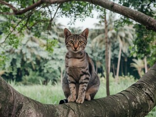 Obraz premium A cute cat adorable pet photography at home photo