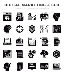 Digital Marketing & SEO icon pack for your website. mobile. presentation. and logo design.