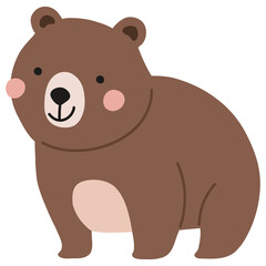 Vector illustration cute doodle bear for digital stamp,greeting card,sticker,icon,design