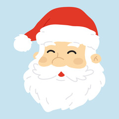 Vector illustration cute doodle Santa for digital stamp,greeting card,sticker,icon,design