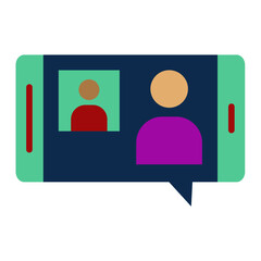 Smartphone Meeting Icon Style