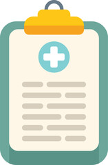Fototapeta premium Medical clipboard showing health report with plus sign symbol, healthcare and medical check up concept