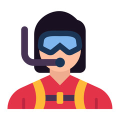 Diver Female Icon Style